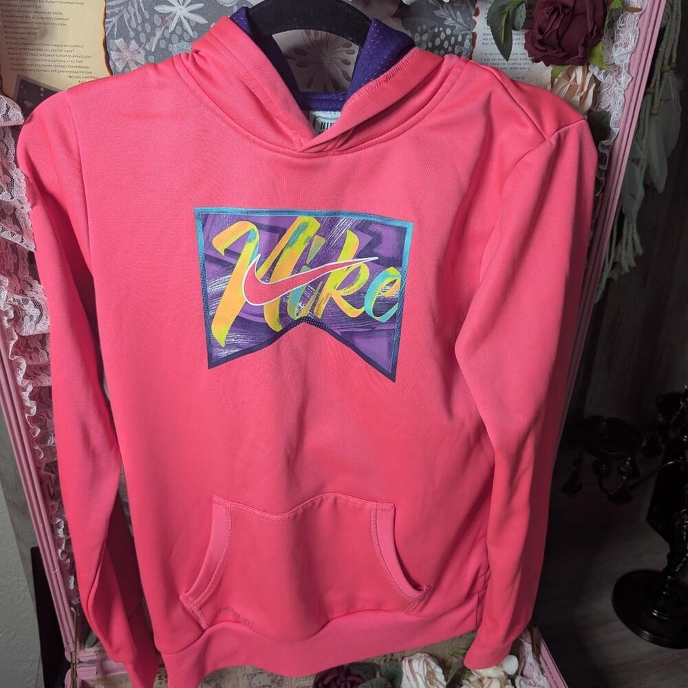 Nike pink hoodie youth xl/womens xs